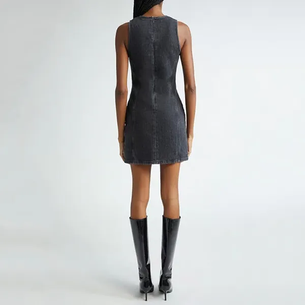 Váy Nữ Diesel De-Ferriz Sleeveless Denim Sheath Dress Màu Xanh Size XS