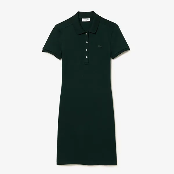 Váy Polo Lacoste Slim Fit Stretch Mini Piqué Dress EF5473-51-YZP Màu Xanh Lá Size 34