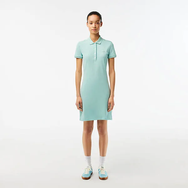 Váy Polo Nữ Lacoste Slim Fit Stretch Petit Pique Polo Dress EF5473-51-LGF Màu Xanh Mint Size 34