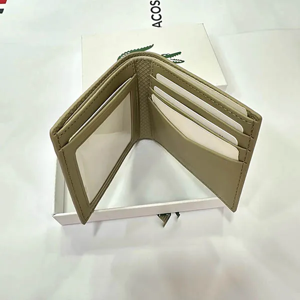 Ví Nam Lacoste Chantaco Pique Leather NH2824CE L32 Màu Be