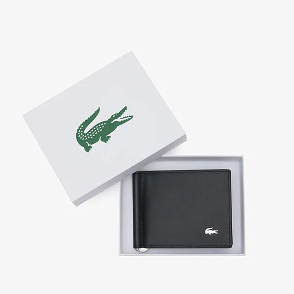 Ví Nam Lacoste Folding Wallet With Bill Clip NH4404FG 000 Màu Đen
