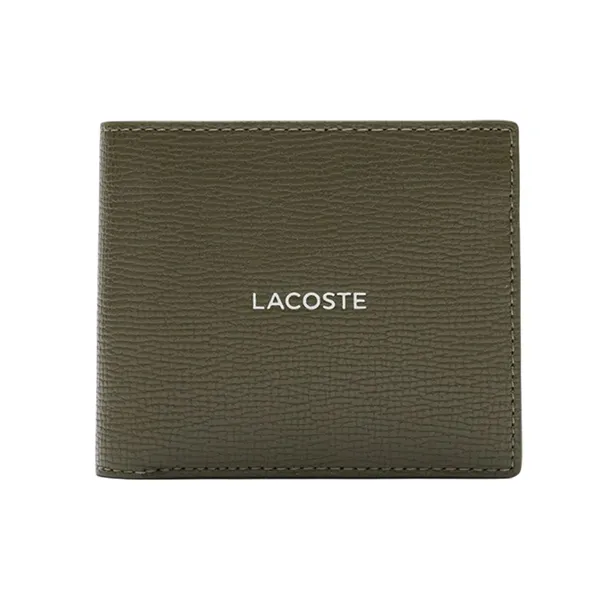 Ví Nam Lacoste Medium Ossian Leather Billfold NH5053OI N62 Màu Xanh Rêu