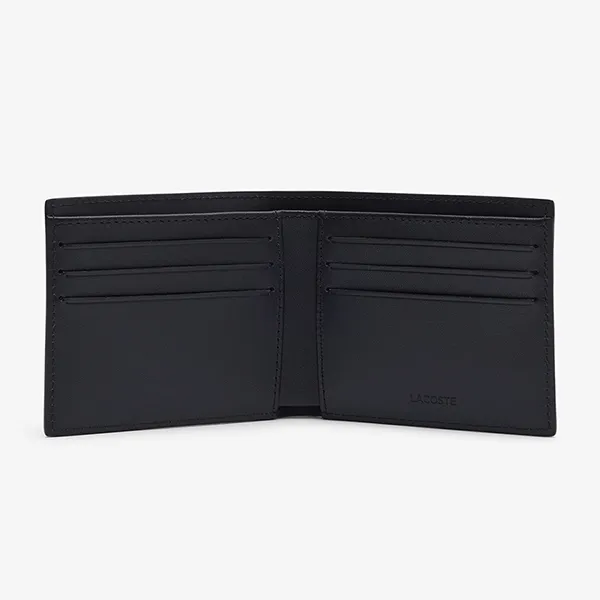 Ví Nam Lacoste Small FG Leather Billfold NH4661FW N68 Màu Đen