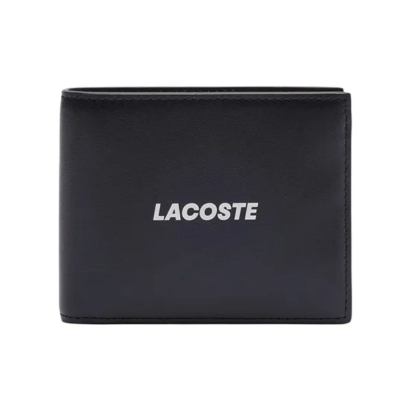 Ví Nam Lacoste Small FG Leather Billfold NH4661FW N68 Màu Đen
