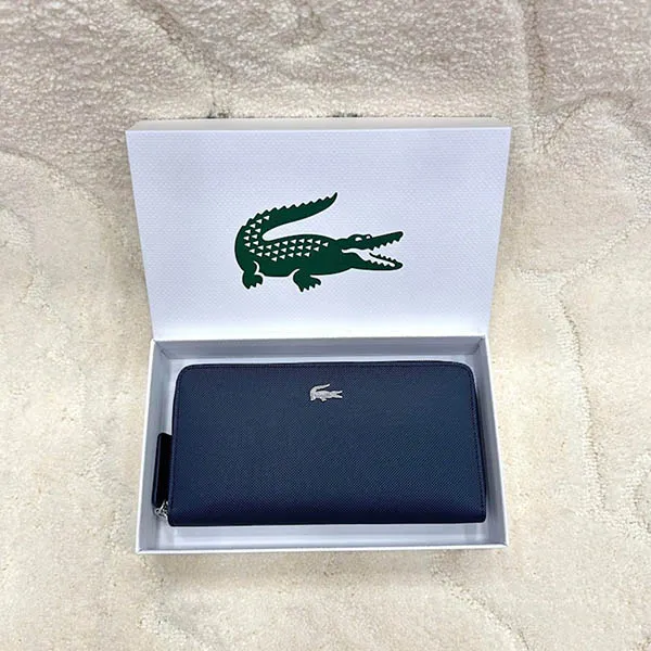 Ví Nữ Lacoste NF4776OV 141 Ladies Large Zip Wallet Màu Xanh Navy