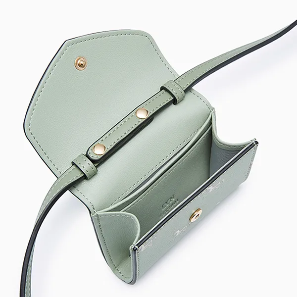 Ví Nữ Lyn Re-Edit Mustang Short Wallet On Chain - Printed Green L26CWWA022 Màu Xanh Green