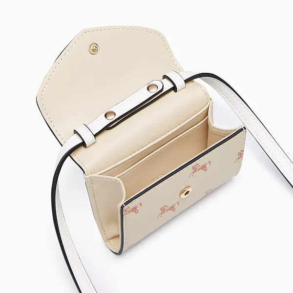 Ví Nữ Lyn Re-Edit Mustang Short Wallet On Chain - Printed Ivory L26CWWA022 Màu Trắng Kem