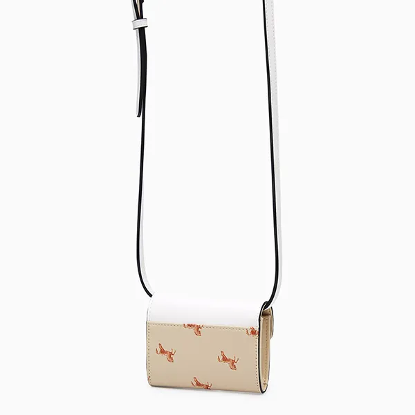 Ví Nữ Lyn Re-Edit Mustang Short Wallet On Chain - Printed Ivory L26CWWA022 Màu Trắng Kem