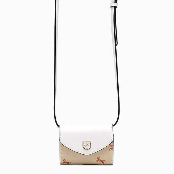 Ví Nữ Lyn Re-Edit Mustang Short Wallet On Chain - Printed Ivory L26CWWA022 Màu Trắng Kem