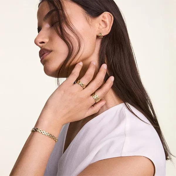 Vòng Đeo Tay Daniel Wellington 3-Link Bracelet Gold DW00400985 Màu Vàng Gold 155mm