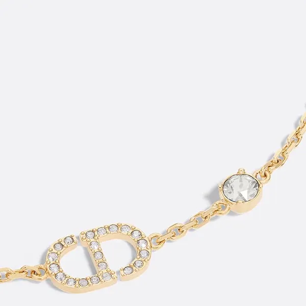 Vòng Đeo Tay Nữ Dior Petit CD Bracelet Gold-Finish Metal And White Crystals B2522WOMCY_D03S Màu Vàng Gold