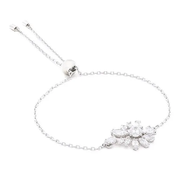 Vòng Đeo Tay Nữ Swarovski Gema Bracelet Mixed Cuts Flower White Rhodium Plated 5644684 Màu Bạc