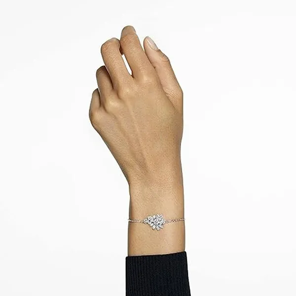 Vòng Đeo Tay Nữ Swarovski Gema Bracelet Mixed Cuts Flower White Rhodium Plated 5644684 Màu Bạc