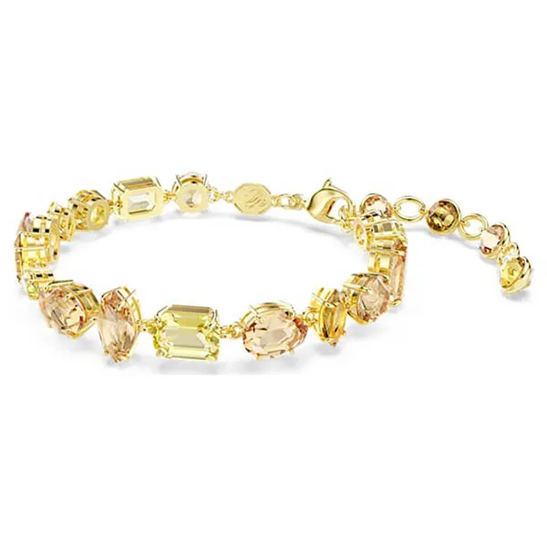 Vòng Đeo Tay Nữ Swarovski Gema Bracelet Mixed Cuts, Yellow, Gold-tone Plated 5718072 Màu Vàng