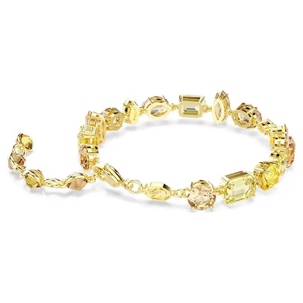 Vòng Đeo Tay Nữ Swarovski Gema Bracelet Mixed Cuts, Yellow, Gold-tone Plated 5718072 Màu Vàng