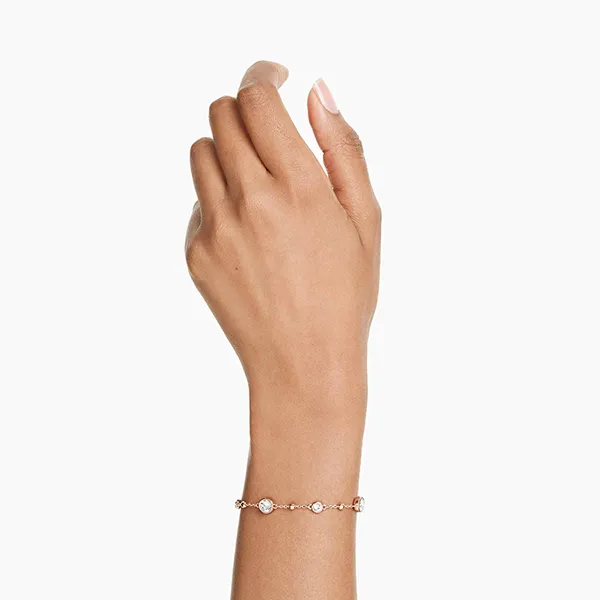 Vòng Đeo Tay Nữ Swarovski Imber bracelet Round Cut, White, Rose gold-tone Plated 5730677 Màu Vàng Hồng