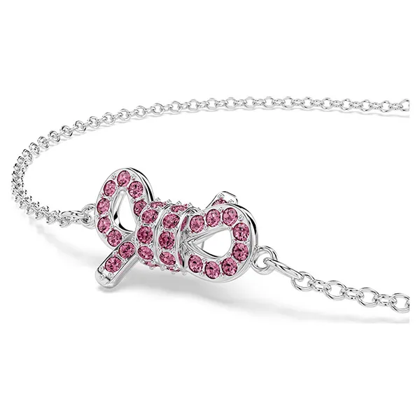 Vòng Đeo Tay Nữ Swarovski Lifelong Bow bracelet Bow, Pink, Rhodium Plated 5723553 Màu Hồng