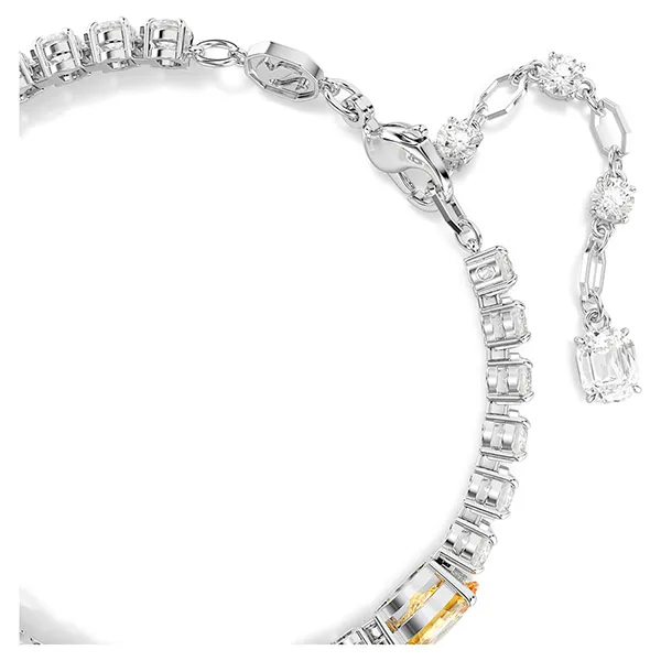Vòng Đeo Tay Nữ Swarovski Matrix Tennis bracelet Mixed Cuts, Yellow, Rhodium Plated 5666425 Màu Trắng