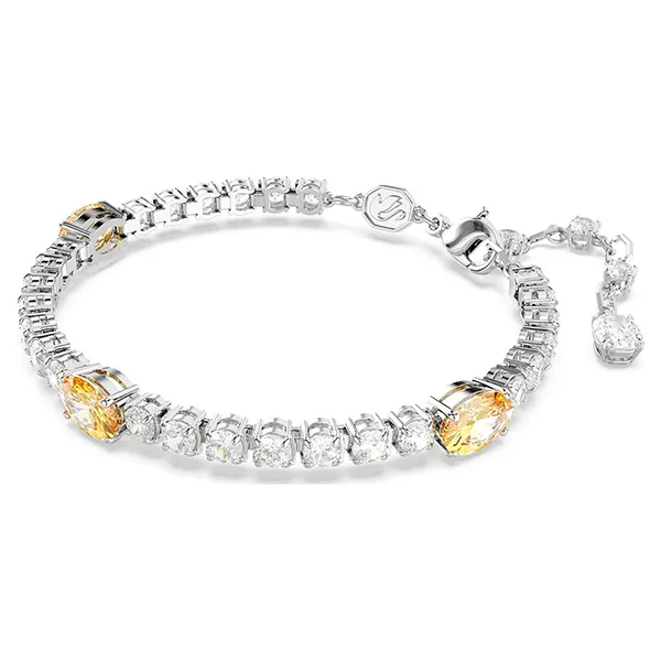Vòng Đeo Tay Nữ Swarovski Matrix Tennis bracelet Mixed Cuts, Yellow, Rhodium Plated 5666425 Màu Trắng