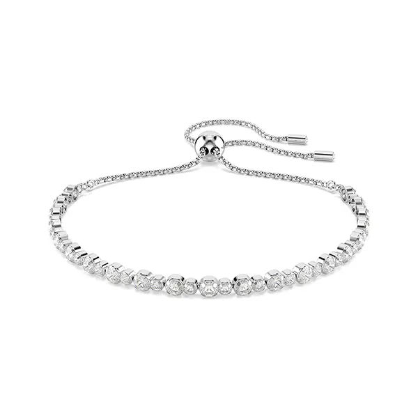 Vòng Đeo Tay Nữ Swarovski Matrix Tennis Bracelet Mixed Round Cuts, White, Rhodium Plated 5677813 Màu Trắng Bạc