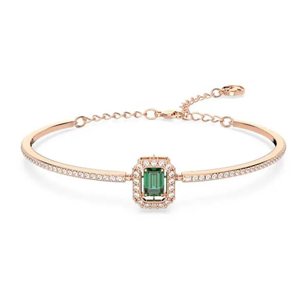 Vòng Đeo Tay Nữ Swarovski Millenia Bracelet, Rose Gold-Tone and Green Crystal 5650071 Màu Xanh - Vàng Hồng
