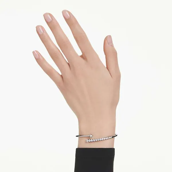 Vòng Đeo Tay Nữ Swarovski Sublima Bangle White, Ruthenium Plated 5723170 Màu Bạc