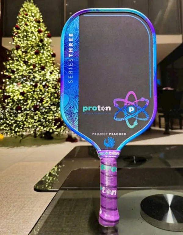 Vợt Pickleball Proton Series 3 Project Peacock Aurora Version Màu Xanh Đen Size 15mm