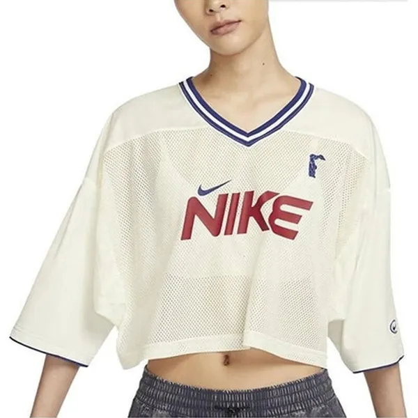 Áo Croptop Nữ Nike Sportswear Graphic Crop Jersey Asia Sizing HF6288-133 Màu Be