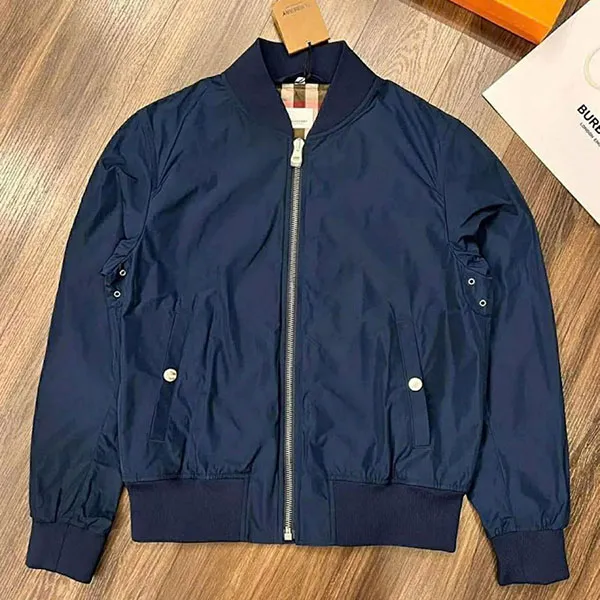 Áo Khoác Nam Burberry Ellon Bomber Jacket INK BLUE 80842381 80931041 Màu Xanh Navy Size 46