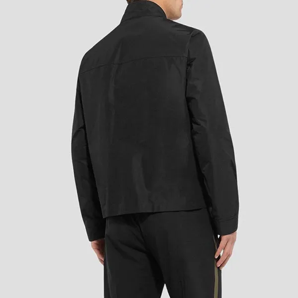 Áo Khoác Nam Burberry In Black Harrington Jacket With TB Logo 8014366 Màu Đen Size 44