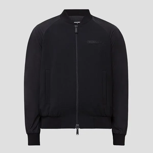 Áo Khoác Nam Dsquared2 Black Bomber With Logo AT Chest S74AM0969 S36258 900 Màu Đen Size 46