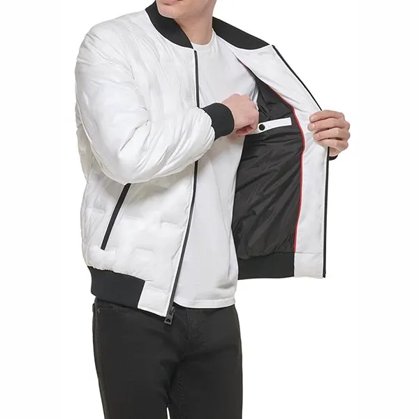 Áo Khoác Nam Guess AP219 - WHT Bomber Jacket Màu Trắng Size M