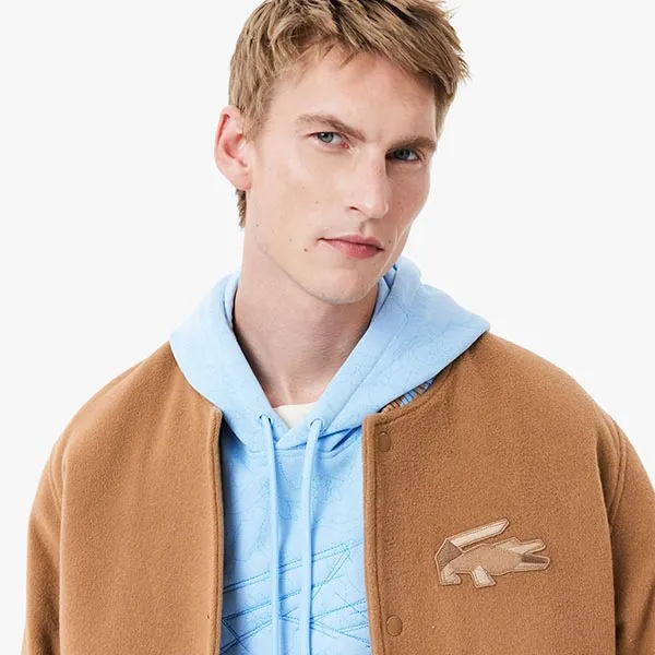 Áo Khoác Dạ Nam Lacoste Holiday BH7230 54N SIX Màu Nâu Size 48