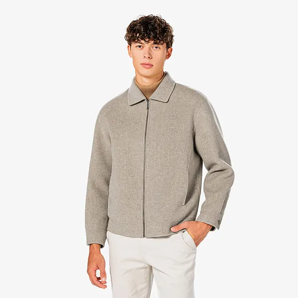 Áo Khoác Nam Lacoste Men's Classic Wool Trucker Jacket BH802E - 02S Màu Be Size 50