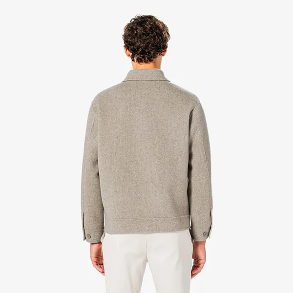 Áo Khoác Nam Lacoste Men's Classic Wool Trucker Jacket BH802E - 02S Màu Be Size 50