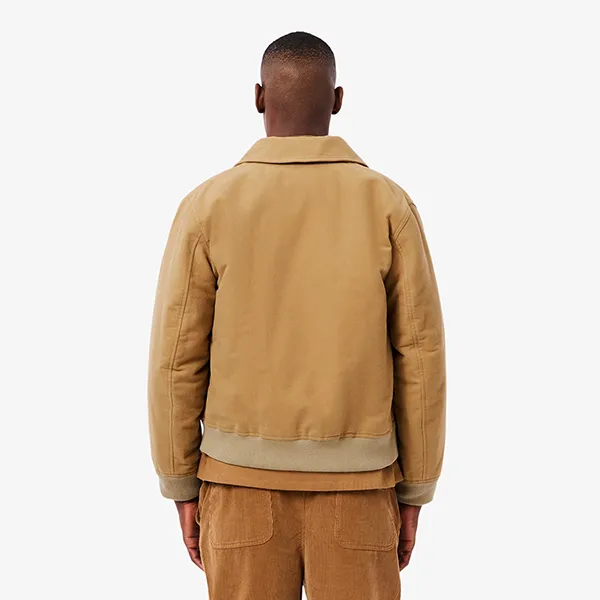 Áo Khoác Nam Lacoste Men's Padded Moleskin Jacket Beige BH5147 - 02S Màu Be Đậm Size 48