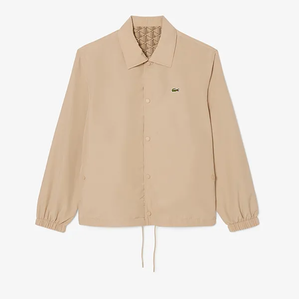 Áo Khoác Nam Lacoste Men's Reversible Monogram Jacket BH5163 – IXQ Beige Màu Be Size 46