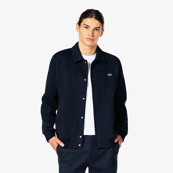 Áo Khoác Nam Lacoste Men's Ribbed Jogger Sweat Jacket SH080E - 166 Màu Xanh Navy Size 5