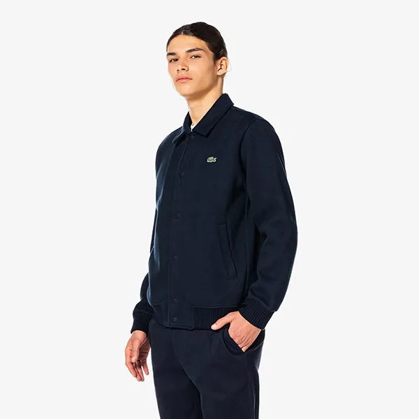 Áo Khoác Nam Lacoste Men's Ribbed Jogger Sweat Jacket SH080E - 166 Màu Xanh Navy Size 5