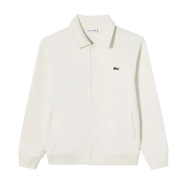 Áo Khoác Nam Lacoste Men's Ribbed Jogger Sweat Jacket SH080E - XFJ Màu Kem Size 3