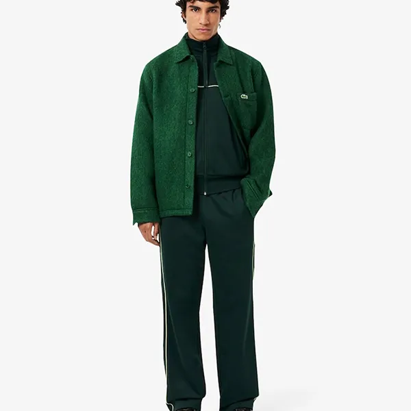 Áo Khoác Nam Lacoste Satin Effect Zipped Fleece Sweatshirt SH5684 -YZP Màu Xanh Lá Size 3