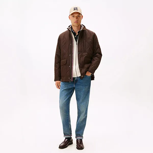 Áo Khoác Nam Tommy Hilfiger Quilted Field Jacket XM05678 - 200 Màu Nâu Size XS