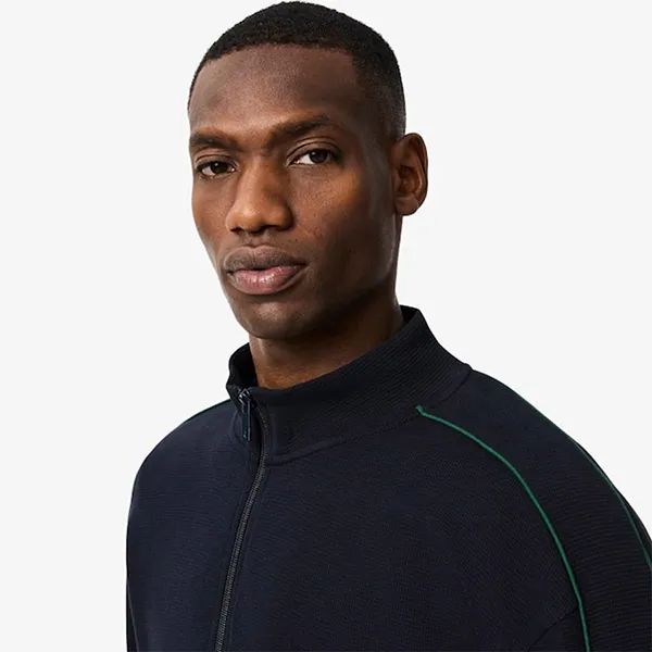 Áo Khoác Nỉ Nam Lacoste Zip-Up Lounge Sweatshirt SH9169 - FW7 Màu Xanh Navy Size 3