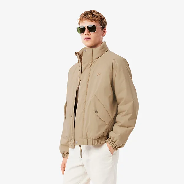 Áo Khoác Phao Nam Lacoste Men's Water-Repellent Puffer Jacket Beige BH5142 - 02S Màu Be Size 52