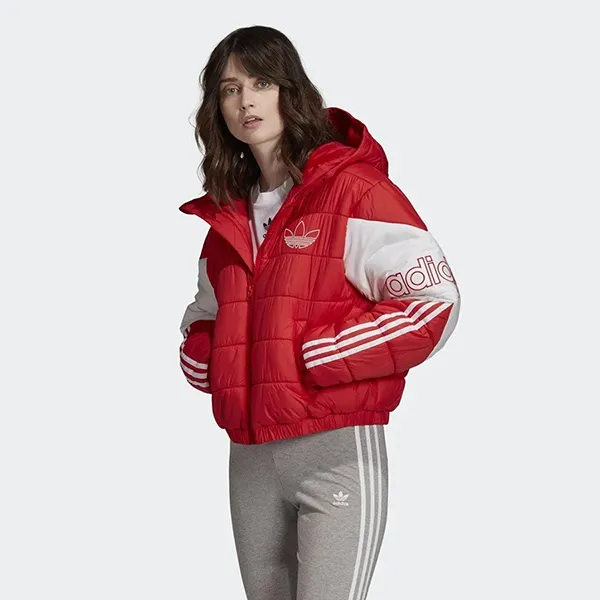 Áo Khoác Phao Nữ Adidas Adidas Shamrock Originals FK1938 Màu Đỏ Size 34