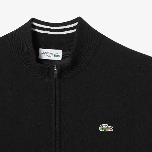 Áo Len Nam Lacoste High-neck Zip-up Sweater AH921E - 031 Màu Đen Size 4