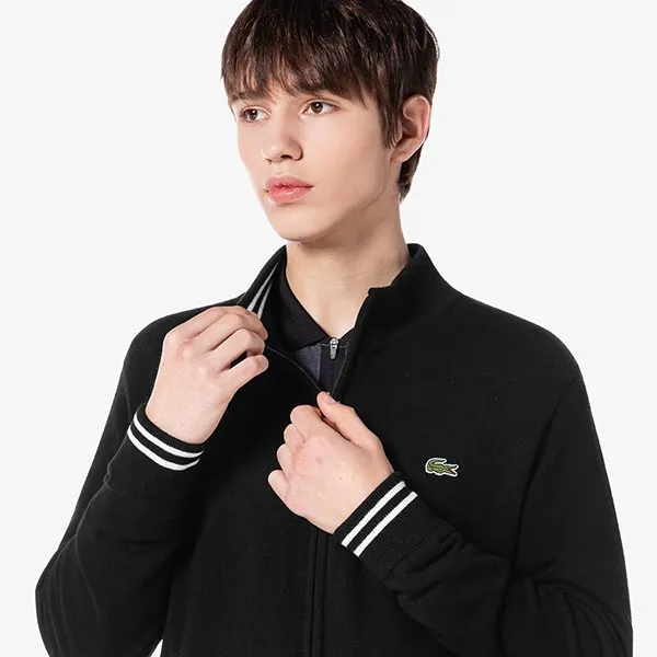 Áo Len Nam Lacoste High-neck Zip-up Sweater AH921E - 031 Màu Đen Size 4