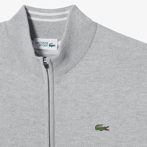 Áo Len Nam Lacoste High-neck Zip-up Sweater AH921E - CCA Màu Xám Size 3