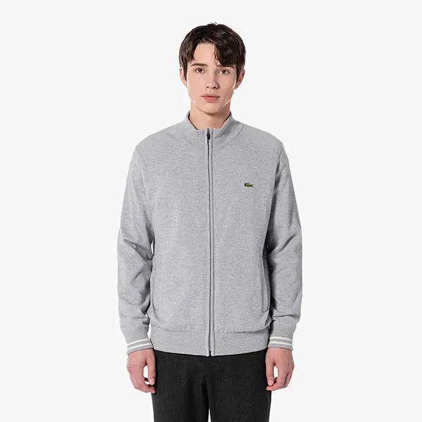 Áo Len Nam Lacoste High-neck Zip-up Sweater AH921E - CCA Màu Xám Size 3
