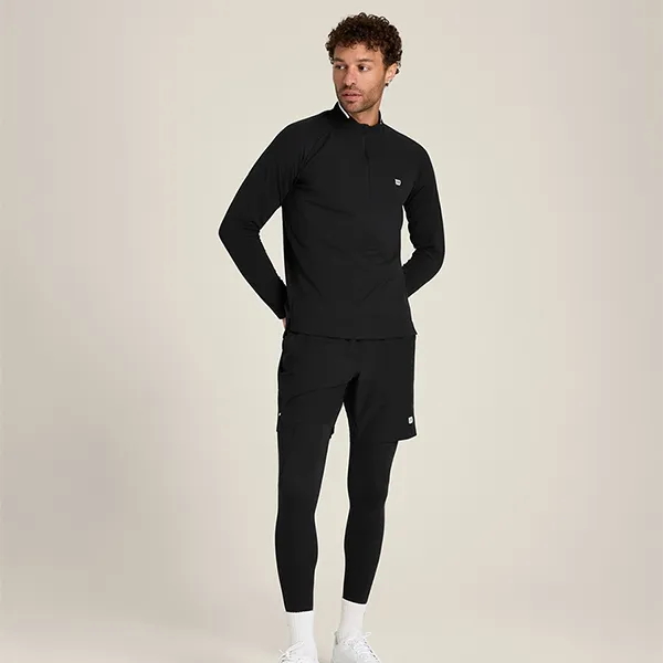 Áo Nỉ Nam Wilson Practice Rally Quarter Zip 71532 - BKA Màu Đen Size XL